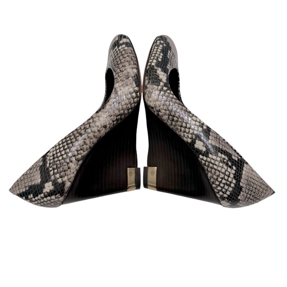 TORY BURCH Astoria Snakeskin Print Wedge Shoe Sz 8 - Picture 4 of 13